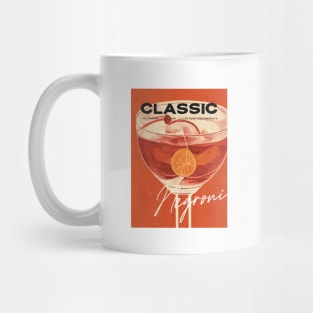 Negroni Retro Poster Close Up Bar Prints, Vintage Drinks, Recipe, Wall Art Mug